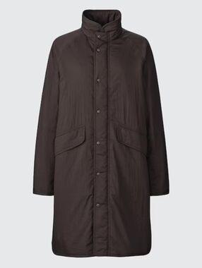 UNIQLO Pufftech Non-Quilted Brown Coat Jacket Mid Length Lightweight XS